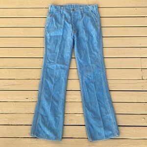 70's Levi's Orange Tab Light Wash High Rise Straight Bootcut Jeans mens 34/34